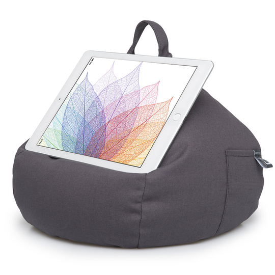 (Grey) iBeani Bean Bag Cushion Stand for iPad, Tablets & Ebook readers | Stable Tablet Holder for All Devices