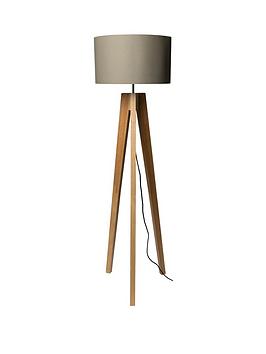 Toulouse Wooden Floor Lamp - Grey