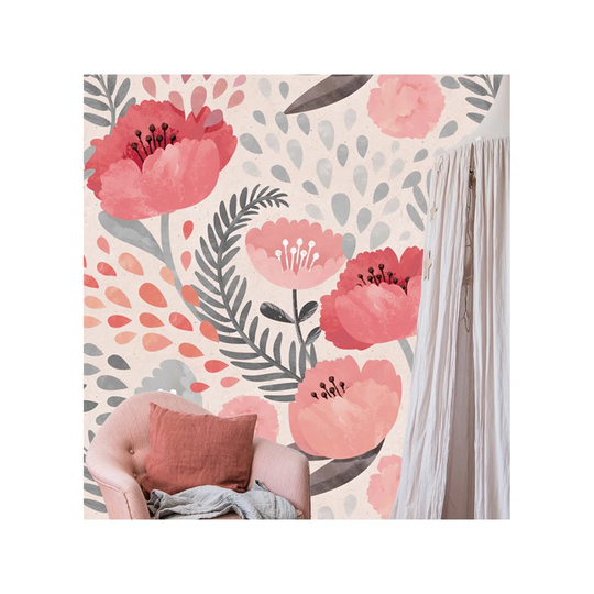 Andrews Shabby Poppy Floral Wallpaper