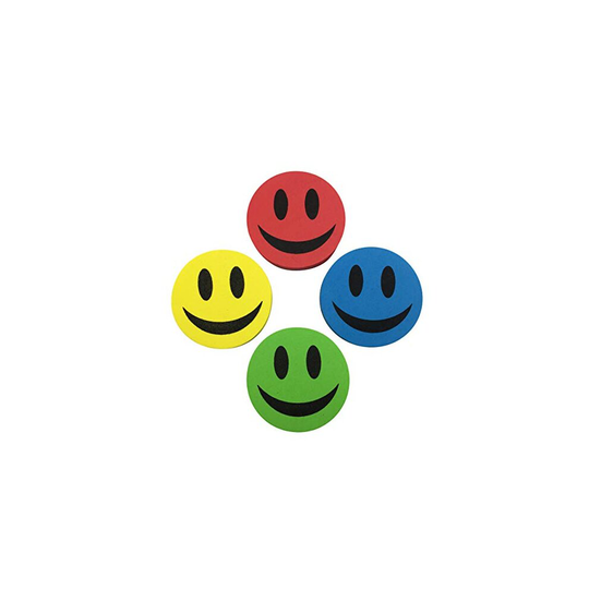 Magnetic Eraser Smiley Face Whiteboard Dry Wipe White Board Marker Rubber Cleaner for Dry Wipe Pens Markers, UK Seller (1 of each colour)