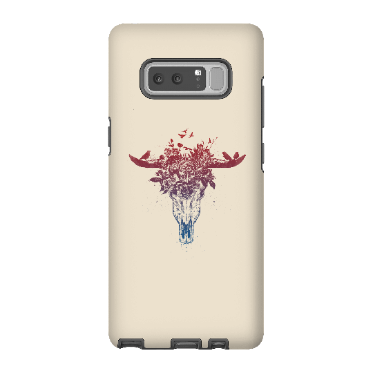 Balazs Solti Skulls And Flowers Phone Case for iPhone and Android - Samsung Note 8 - Tough Case - Gloss