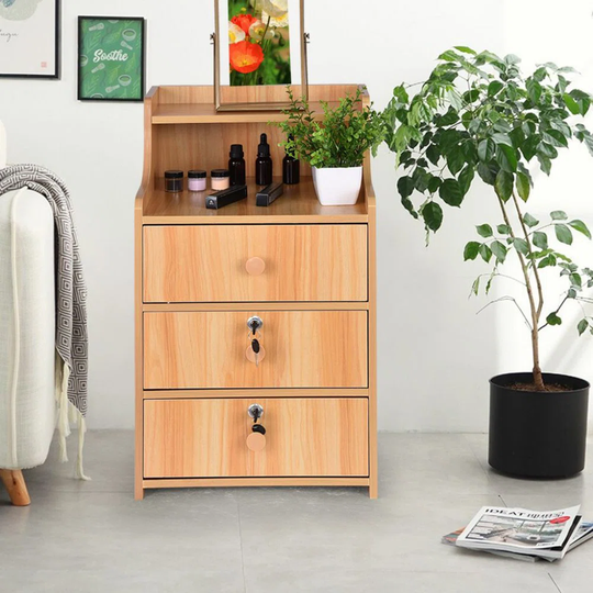 Chahna 3 Drawer Bedside Table