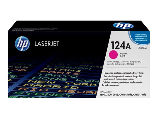HP 124A Magenta Toner Cartridge 2000 Pages - Q6003A