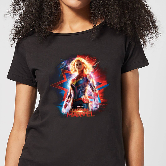 Captain Marvel Poster Women's T-Shirt - Black - S