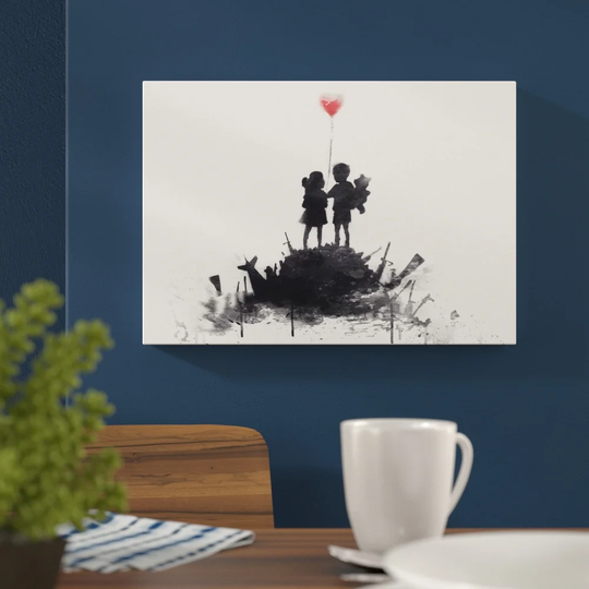 'Banksy Art Balloon Graffiti Wall Art' Graphic Art Print Poster