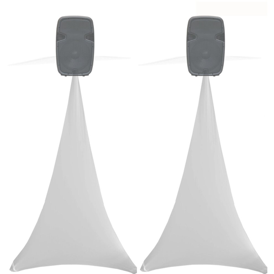 (White) 25 colors: pair of ingle sided spandex lycra speaker stand scrim / dj tripod cover