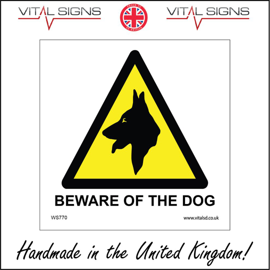 (250 x 250mm - 10 x 10, Magnetic - Vehicle Grade) GUARD DOG SIGN WS770 SAFETY STICKER RIGID INDOOR OUTDOOR Buy 2 get 1 Free