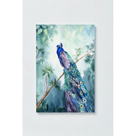 Peacock Motif Magnetic Wall Mounted Cork Board