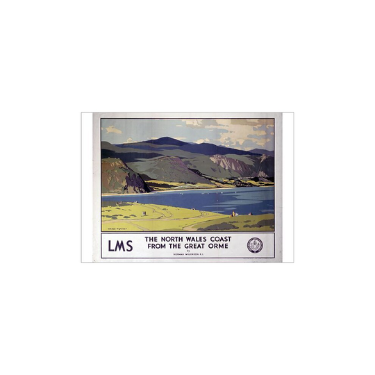 (A0 (119x84cm) Poster) The North Wales Coast from the Great Orme, LMS poster, 1923-1947 (Poster Print)