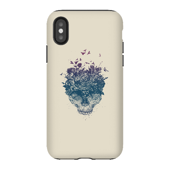 Balazs Solti Skulls And Flowers Phone Case for iPhone and Android - iPhone X - Tough Case - Gloss