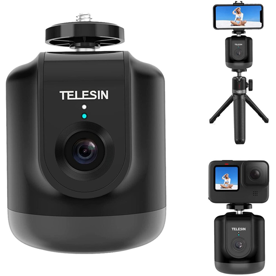 Auto Tracking Tripod Remote,TELESIN Smart Selfie Stick 360 Rotation Fast Face&Object Tracking Cameraman Robot Mount Holder Phone,Camera Video Vlog