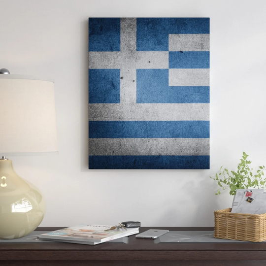 Greece Flag - Wrapped Canvas Graphic Art Print