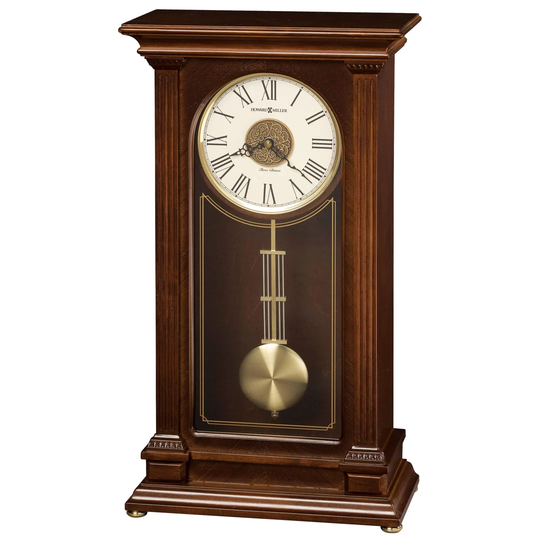 Stafford Traditional Analog Wood Quartz Tabletop Clock in Cherry Bordeaux