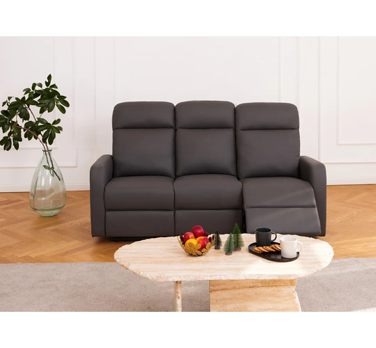 Cantrall 183Cm Faux Leather Square Arm Reclining Sofa