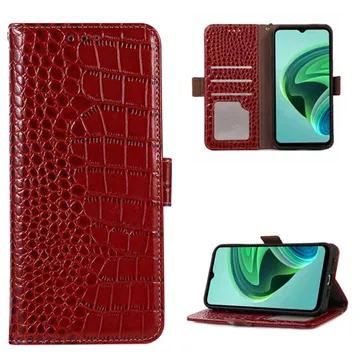 Crocodile Series Xiaomi Redmi 10 5G/Note 11E Wallet Leather Case - Red