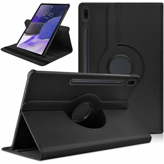 (Black) Samsung Galaxy Tab S7+ S7 FE S8+ 360 Cover 12.4"