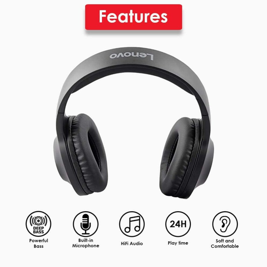Lenovo HD116 Wireless Headphones,