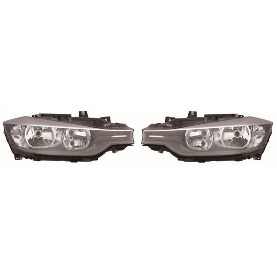 BMW 3 Series F30 Saloon 2/2011-10/2015 Black Headlights Headlamps Pair O/S & N/S