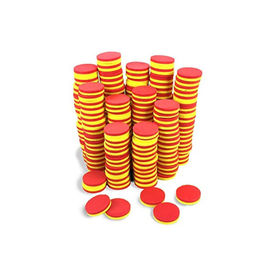 EAI Education QuietShape Foam Double-Sided Magnetic Two-Color Counters - Set of 200