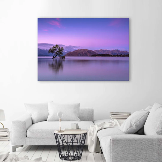 Canvas Print Purple Tree On A Lake