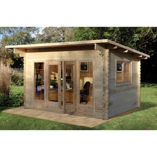 Forest Garden Melbury 4m x 3m Pent Double Glazed Log Cabin