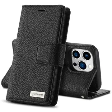 Dolisma Textured 2-in-1 Detachable iPhone 14 Pro Max Wallet Case - Black
