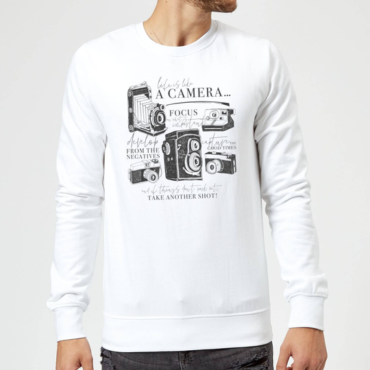 Life Is Like A Camera Sweatshirt - White - M - White