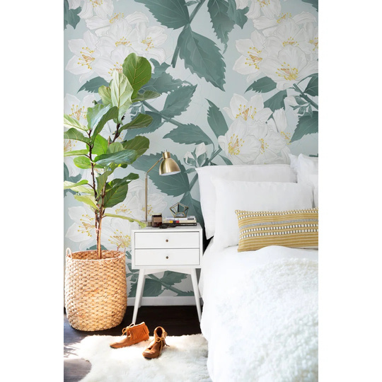 Walllpaper Roll 360X250cm Kitchen Livingroom Bedroom Mural Decoration Wallpaper Material With Print - Blooming Flowerspastel Garden