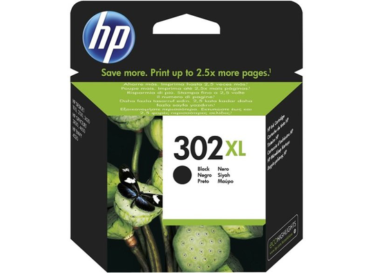 HP 302XL Black Original Ink Cartridge - High Yield 480 Pages- F6U68AE