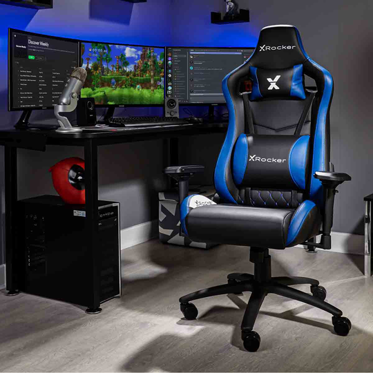 X Rocker Merlin Pc Office Gaming Chair - Blue
