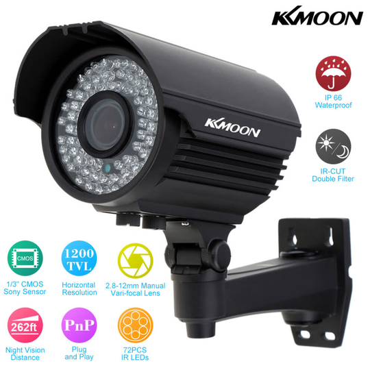 KKmoon TP-E225iRE Security Camera Waterproof Outdoor CCTV 1/3 Sony C
