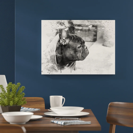 'Black French Bulldog' Graphic Art Print Poster