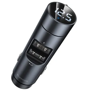 Baseus Energy Column Car Charger / Bluetooth FM Transmitter - Black