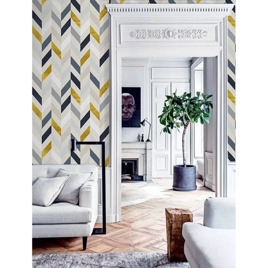 Aenea Lines Herringbone Wallpaper