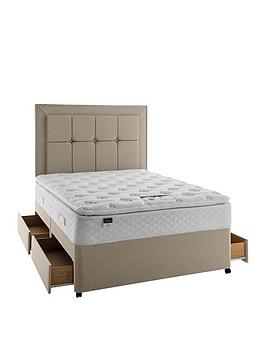 Silentnight Tuscany Geltex Sprung Pillowtop Divan Bed With Storage Options (Headboard Not Included)