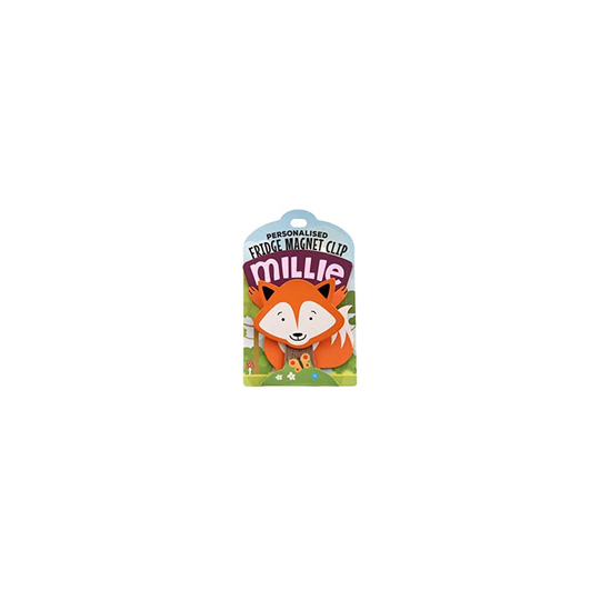 PERSONALISED TO THE NAME MILLIE FRIDGE MAGNET CLIP FOX DESIGN
