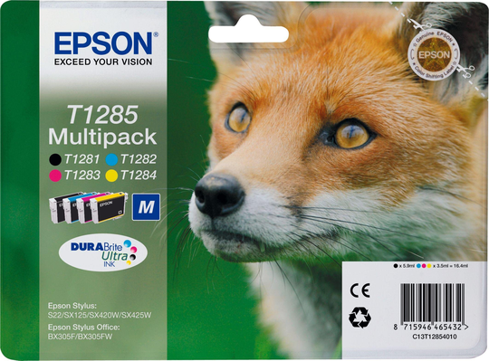 Epson T1285 Fox Ink Cartridges - Black & Colour