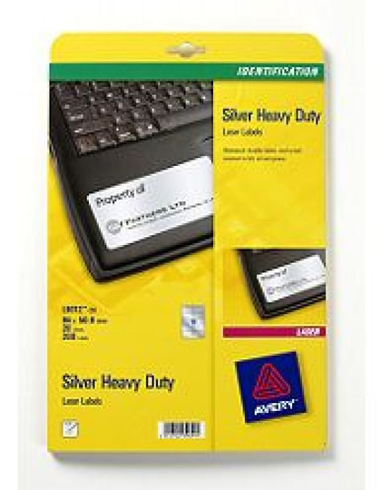 AVERY HDUTY LASER LBL SILVER 10X20SHTS