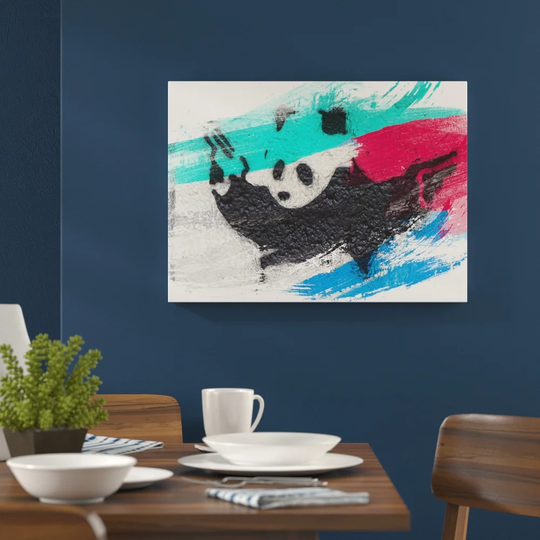 'Banksy Panda Guns Graffiti' Graphic Art Print Poster