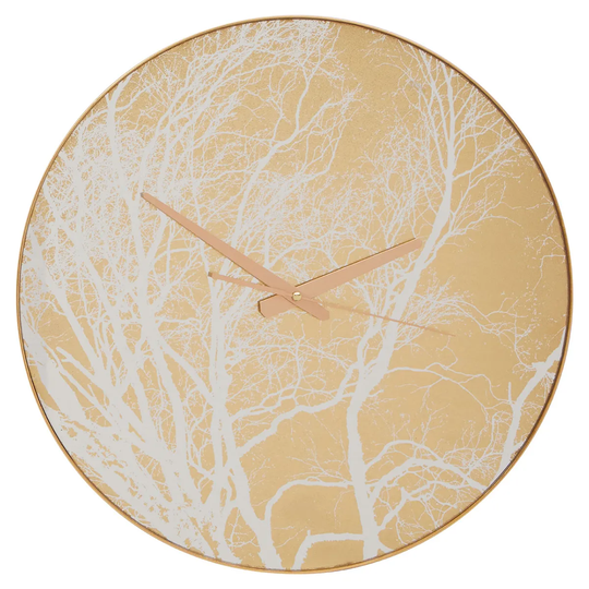 Premier Housewares Fifty Five South Celina Wall Clock with Gold Branch Pattern