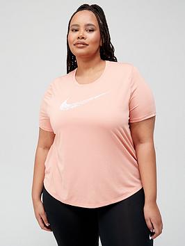 Nike Swoosh Run Tee (Curve) - Dark Pink