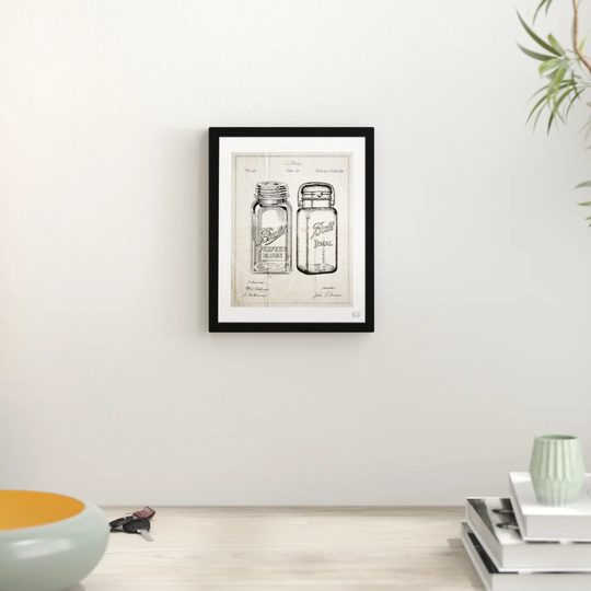 'Mason Jar - Adapted 1853' Framed Graphic Art