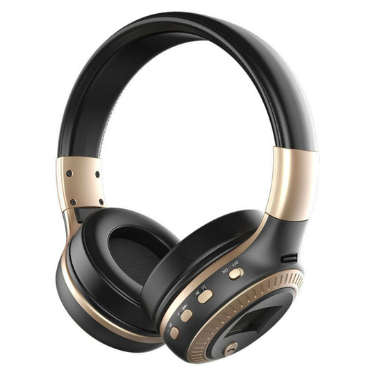 (Black+Gold) Hi-Fi Wireless Bluetooth Headphones Over-Ear Stereo Sport Headsets Earphones UK