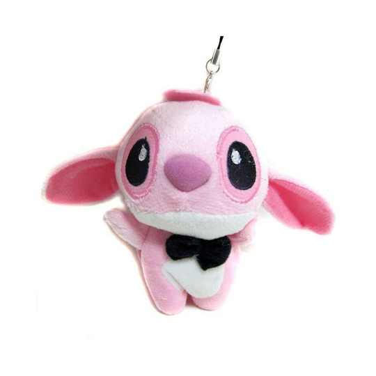 (Pink) Mini Stitch Plush Doll Cute Lilo Stuffed Toy KeyChain