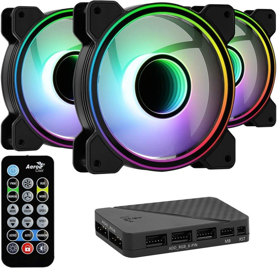 Aerocool Mirage 12 ARGB Pro 12CM ARGB FANS x 3