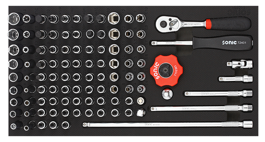 Sonic Bit socket set 1/4", SFS 1/3 102-piece 110201