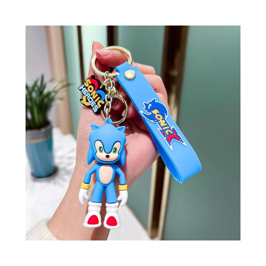 (Blue) Knuckles Sonic the Hedgehog Sega Keyring Keychain Cute Cartoon Pendant Bag Charm