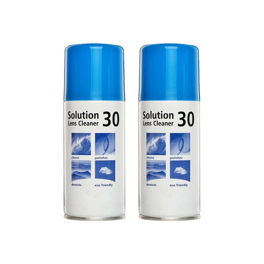 Solution 30 Lens Cleaner Aerosol 150ml by Zeiss for Glasses, VDU screens x2 Pack