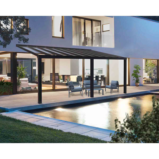 Palram - Canopia Canopia by Palram Stockholm Patio Cover 3.4 X 7.4 Clear - Grey