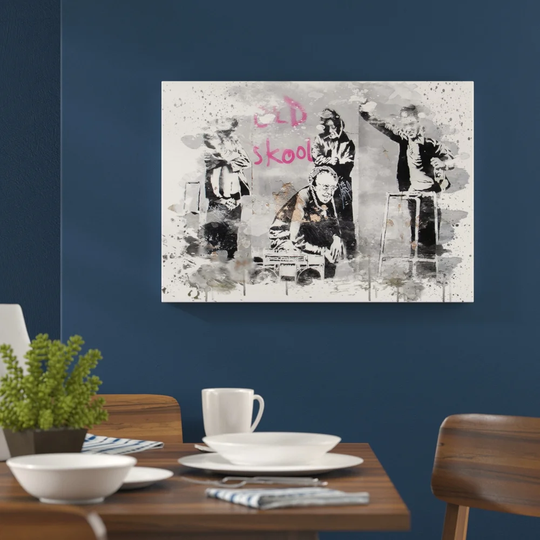 'Banksy Old Skool Graffiti Wall Art' Graphic Art Print Poster